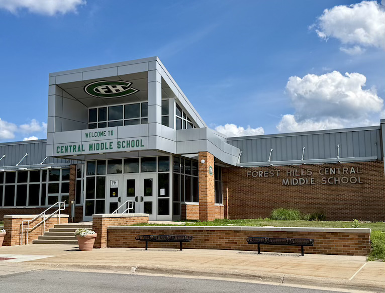 front of central middle school building