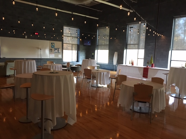 fine arts center set up for a reception