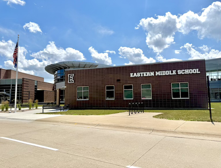 front of eastern middle school building