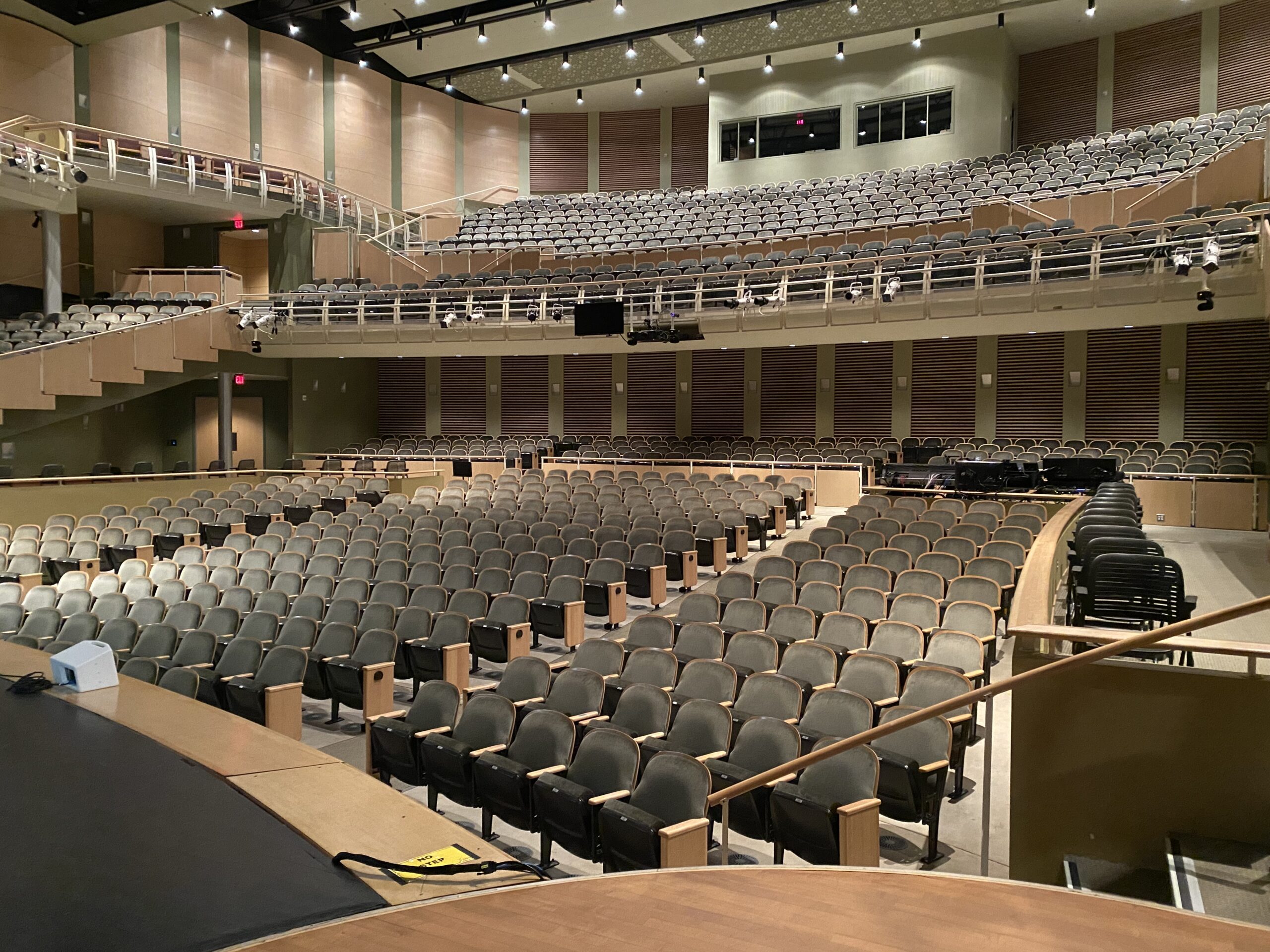 view of the seating in the auditorium of the fine arts center