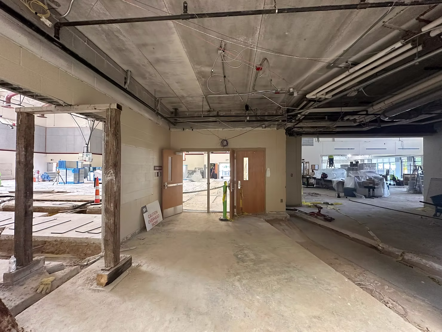 Construction progress inside meadow brook