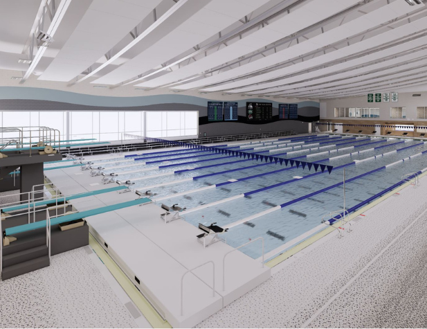 Top view of the new pool in the proposed aquatic center