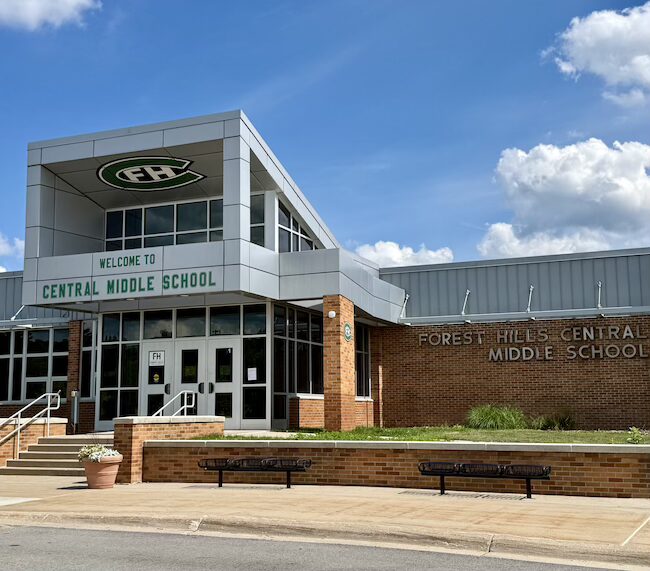 front of Central Middle School building