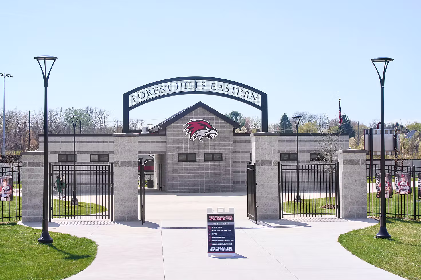 entrance to the baseball and softball fields